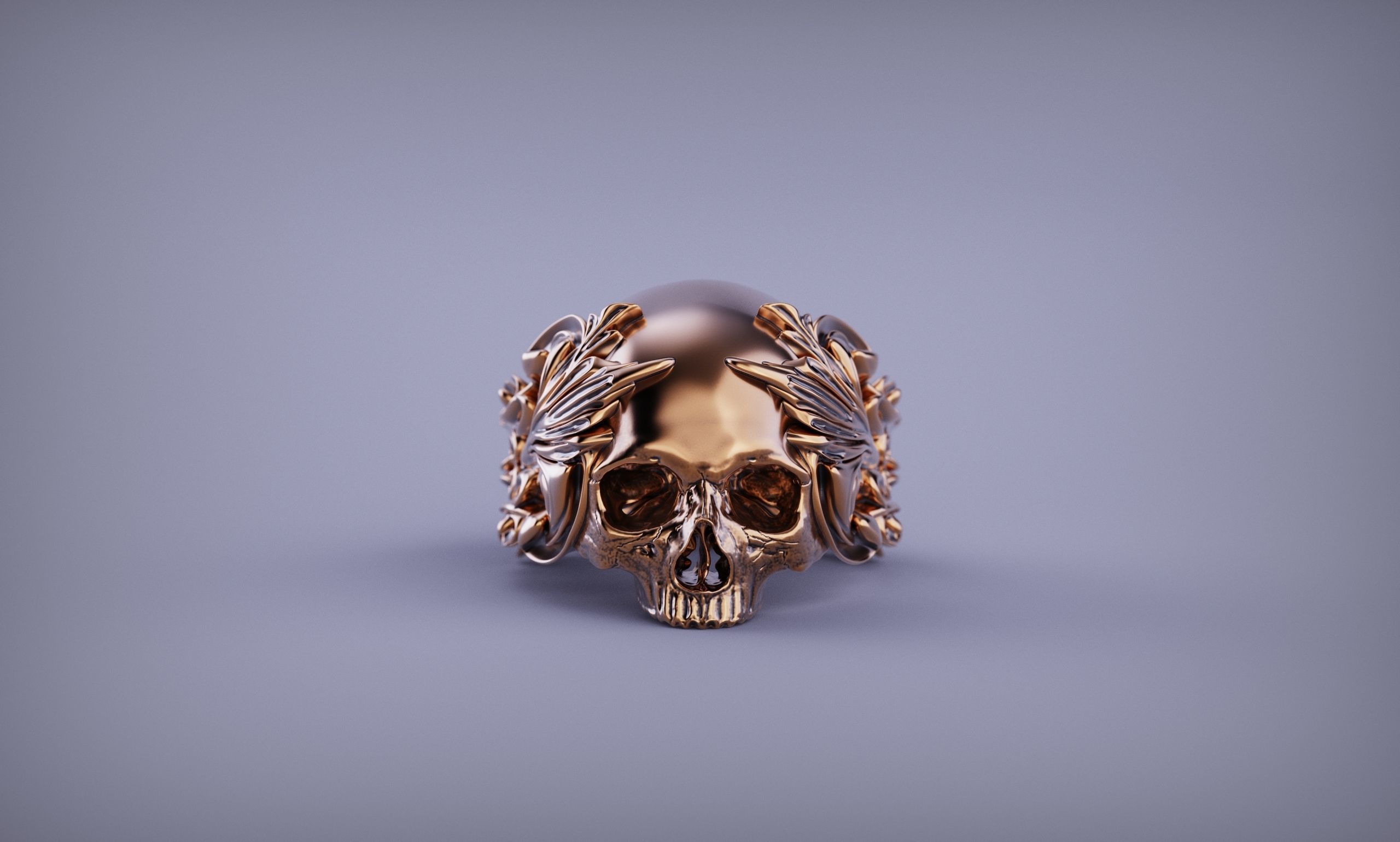 Ornated Skull Ring Printable and Castable 3D print model_11