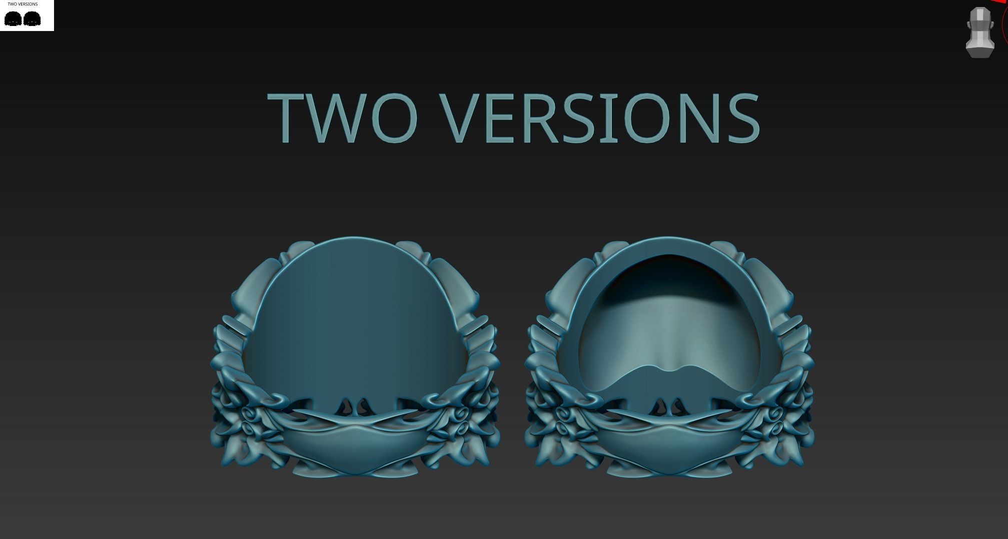 Ornated Skull Ring Printable and Castable 3D print model_16