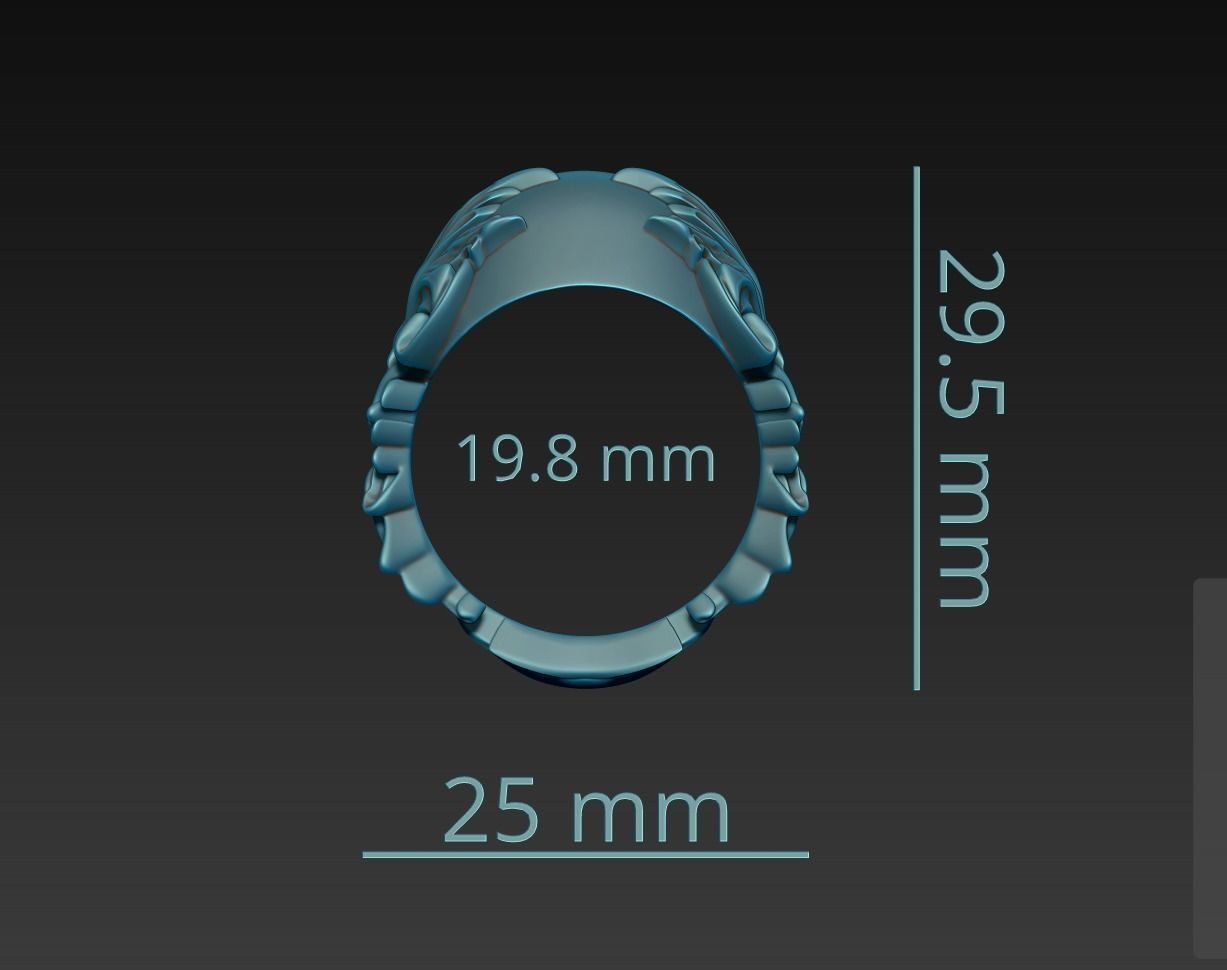 Ornated Skull Ring Printable and Castable 3D print model_17