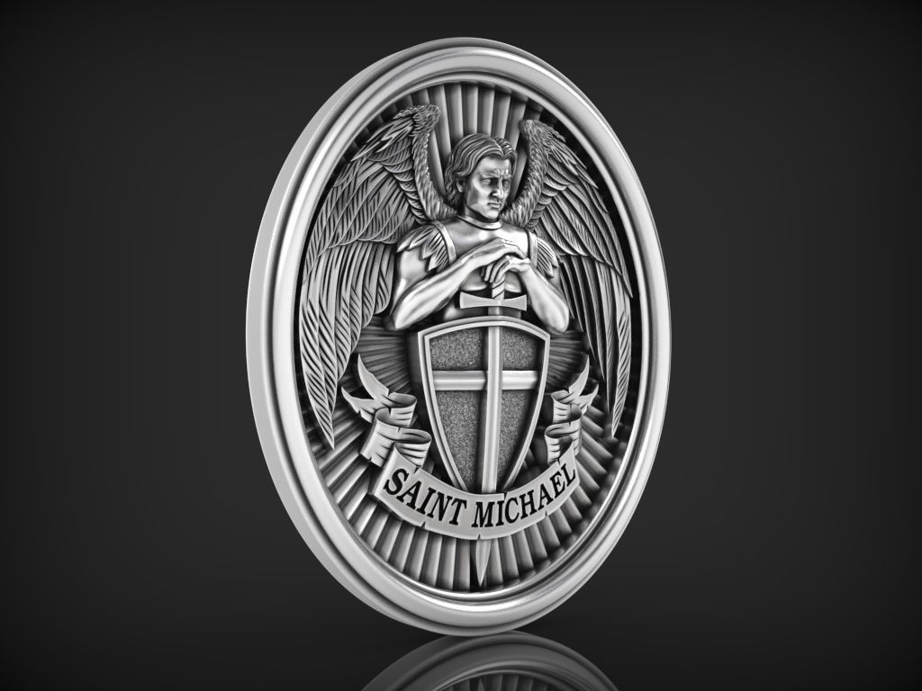 Archangel Michael Pendant 3D print model_1