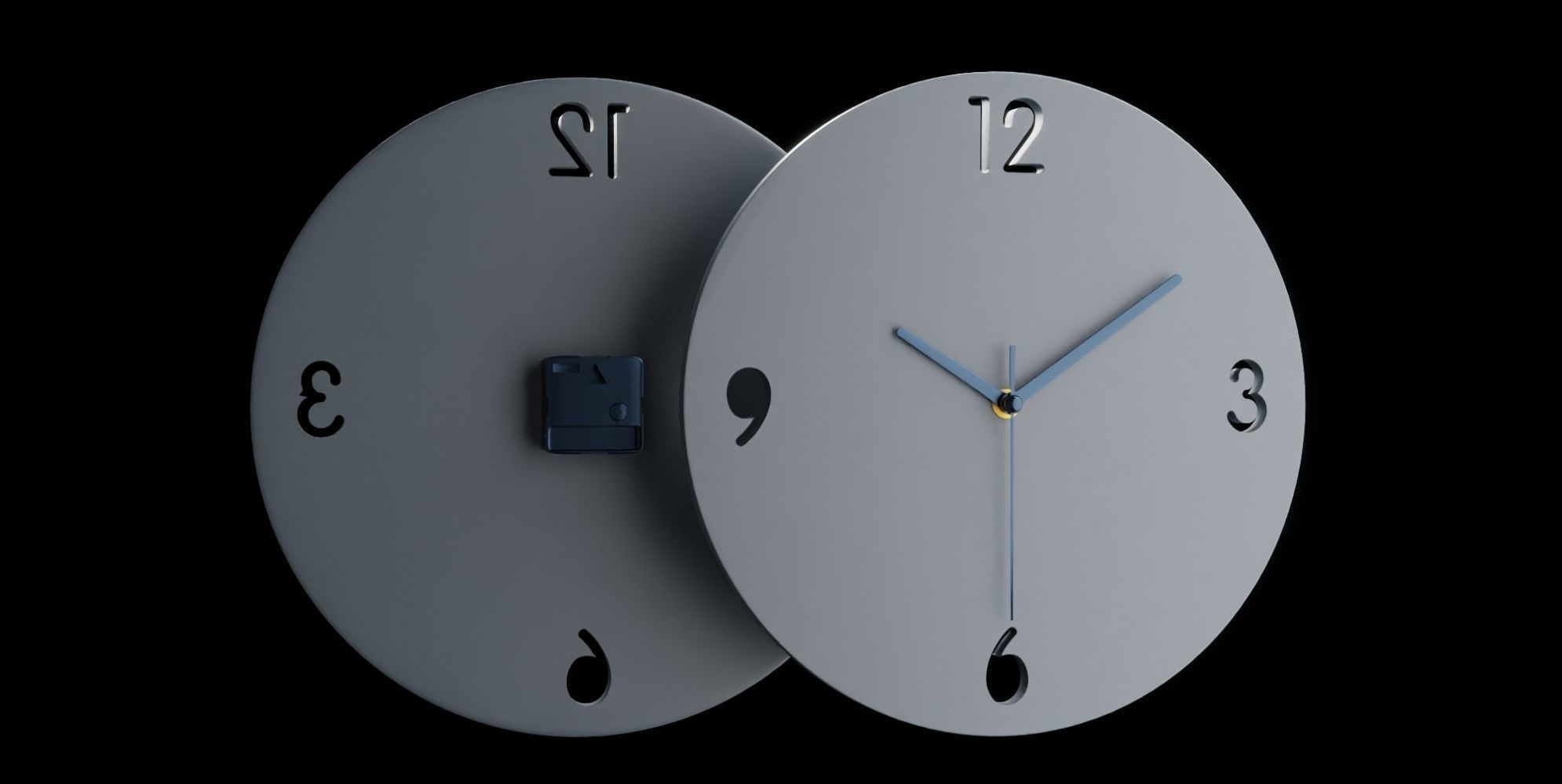 Minimalistic 3D watch Low-poly 3D model_2