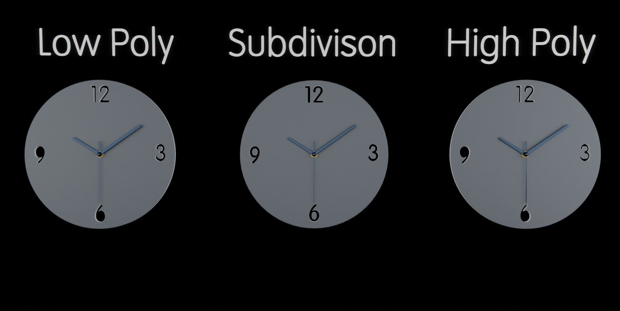 Minimalistic 3D watch Low-poly 3D model_5