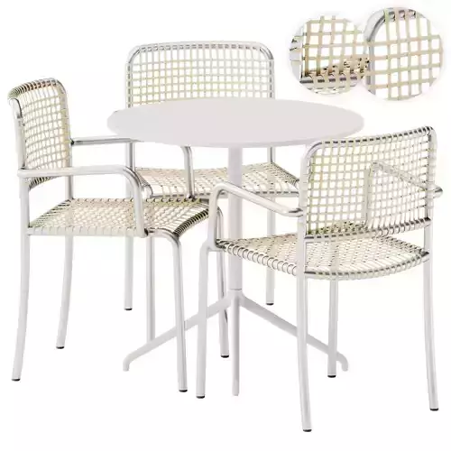 Still Cafe Table Round by Muuto and ALLU Stackable chair 