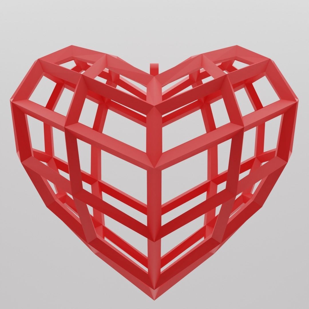 Caged Heart Pendant for 3D Printing Free 3D print model_5