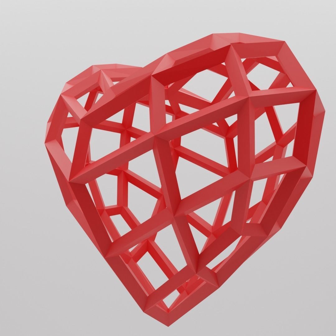 Caged Heart Pendant for 3D Printing Free 3D print model_4