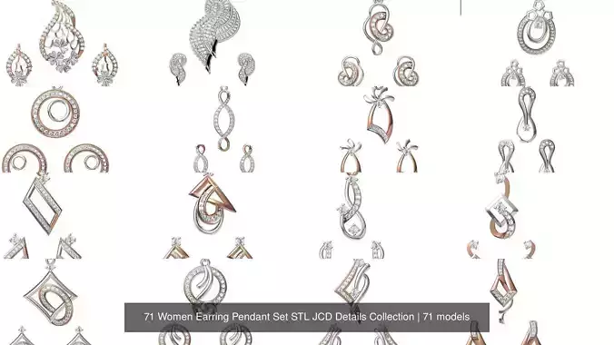 71 Women Earring Pendant Set STL JCD Details Collection
