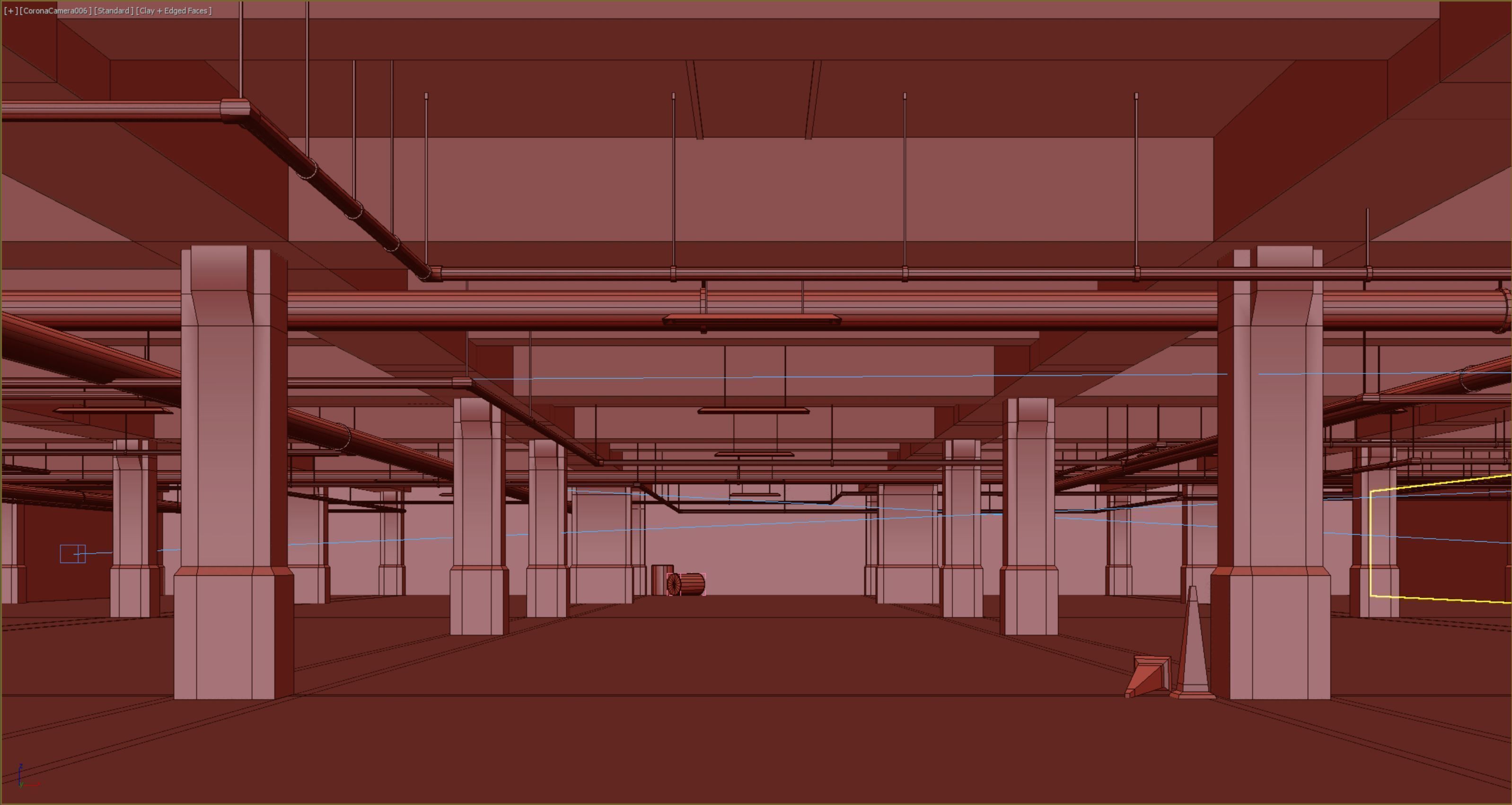 basement low poly underground parking 02 Low-poly 3D model_9