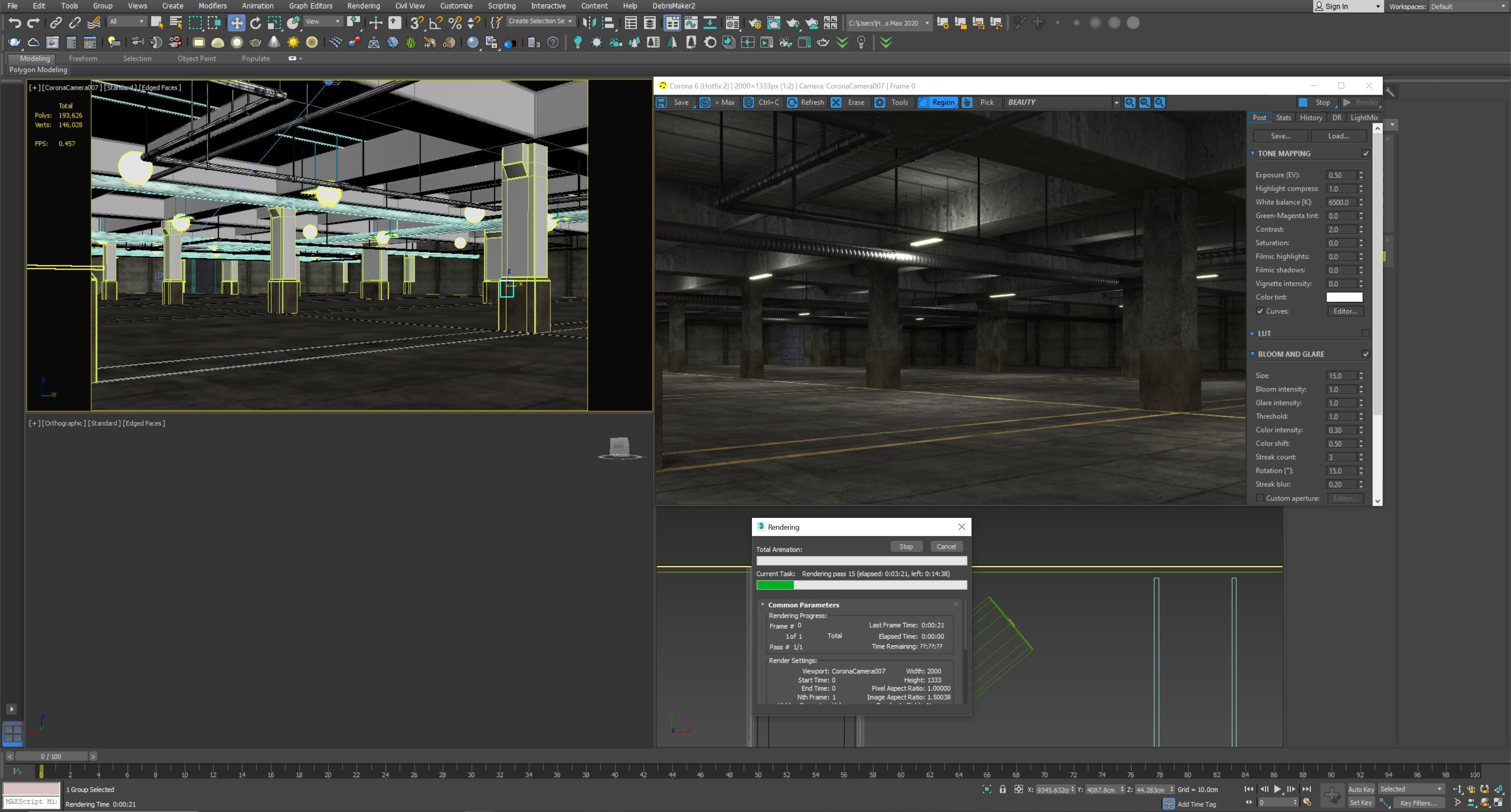 basement low poly underground parking 02 Low-poly 3D model_7