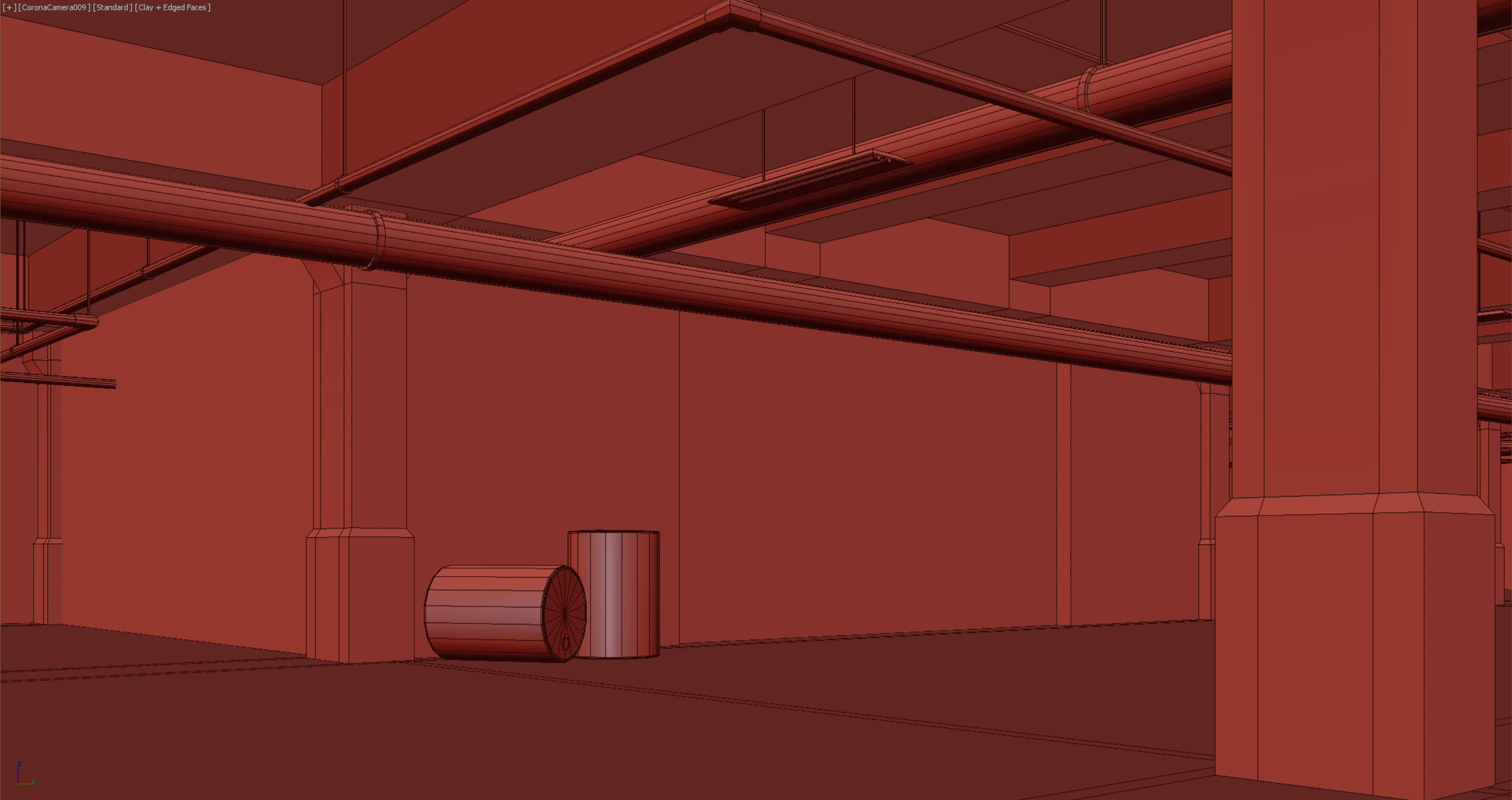 basement low poly underground parking 02 Low-poly 3D model_10