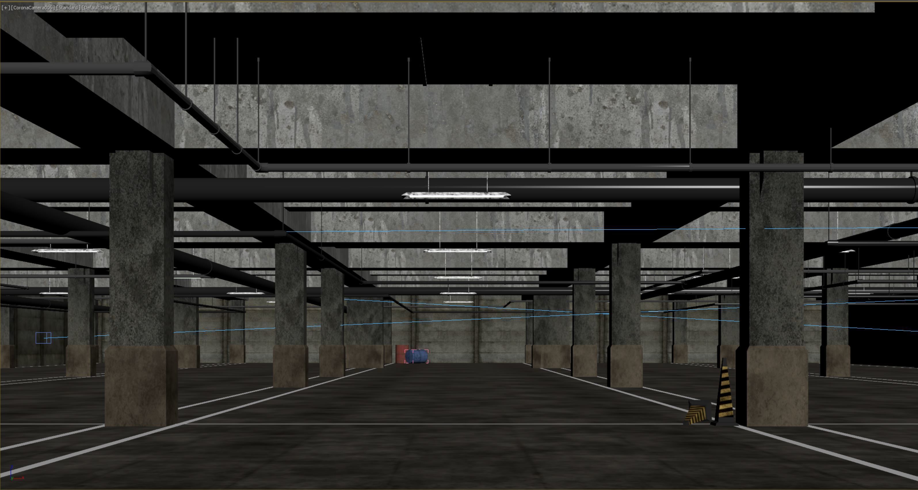 basement low poly underground parking 02 Low-poly 3D model_11