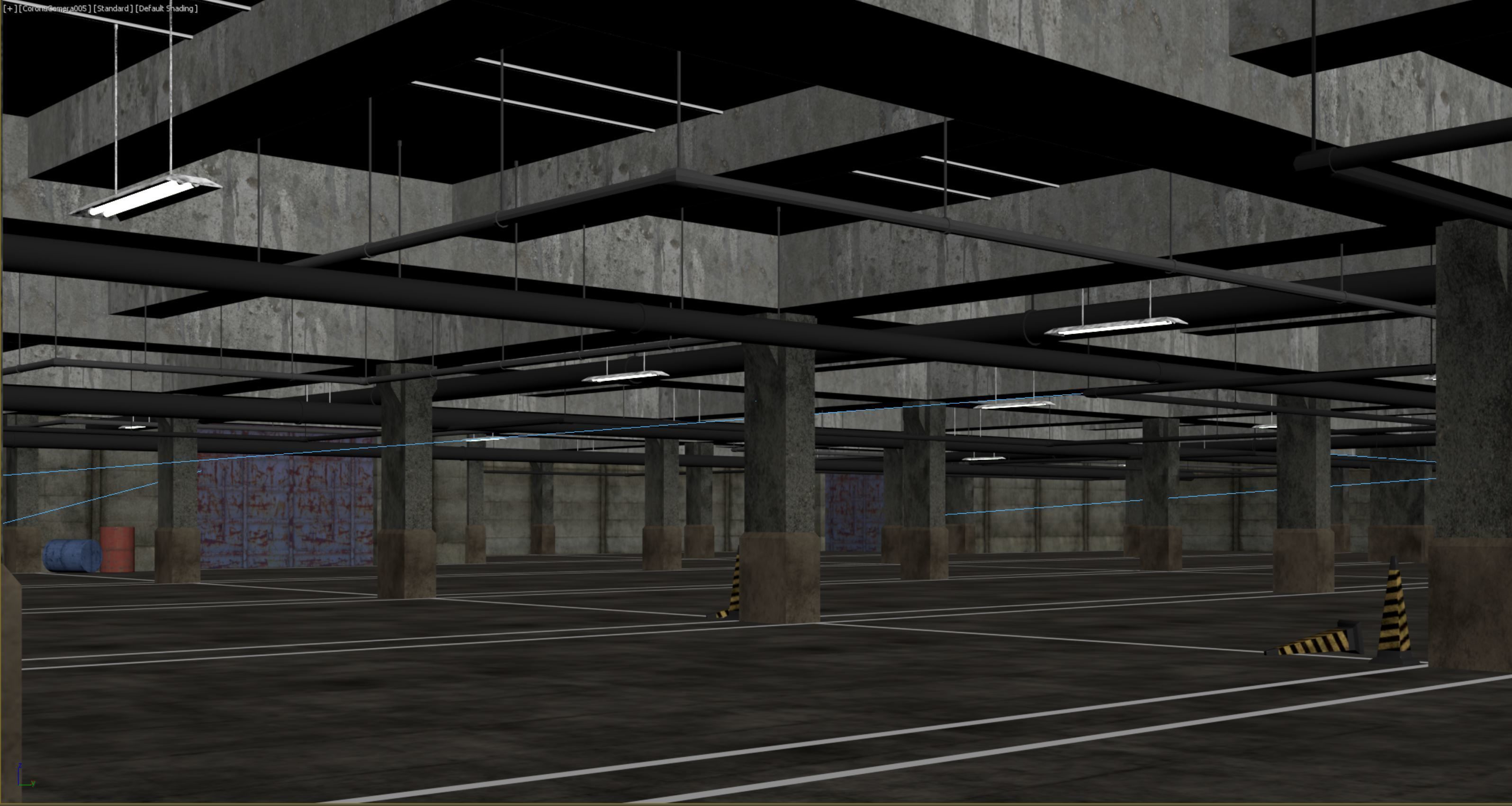 basement low poly underground parking 02 Low-poly 3D model_12