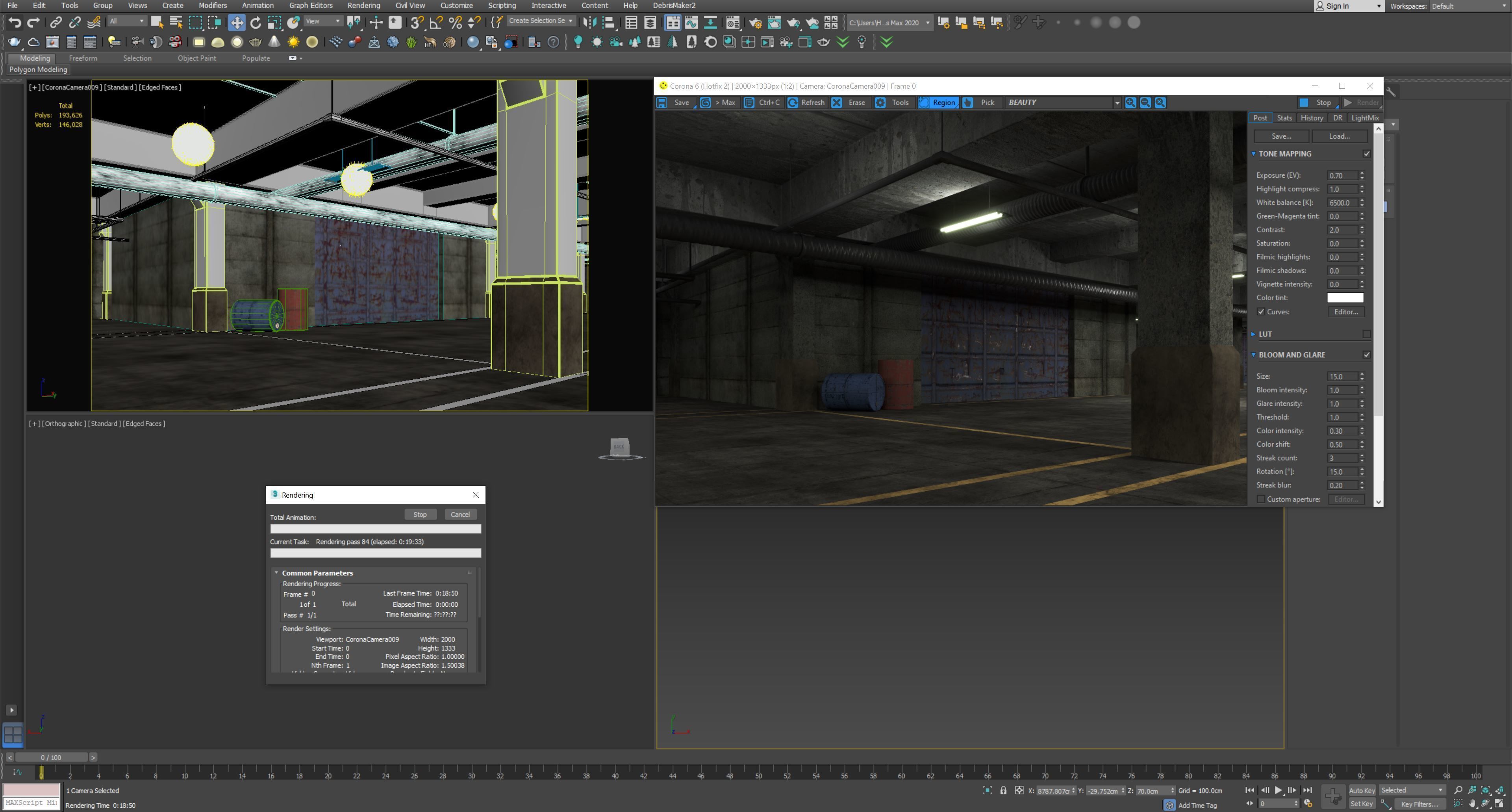 basement low poly underground parking 02 Low-poly 3D model_6