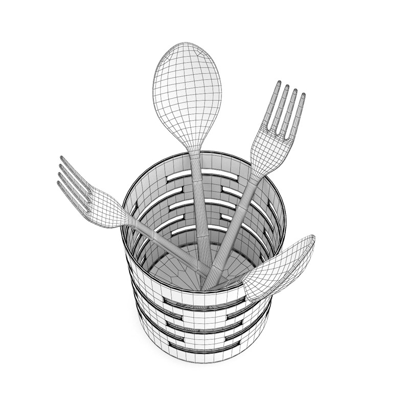 Cutlery Drainer 3D model_1