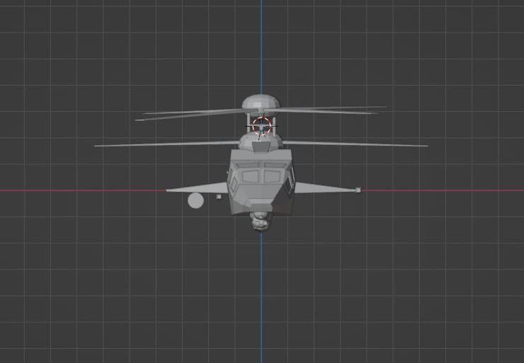 copter Low-poly 3D model_5