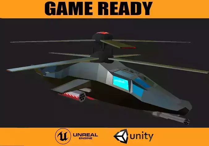 copter Low-poly 3D model