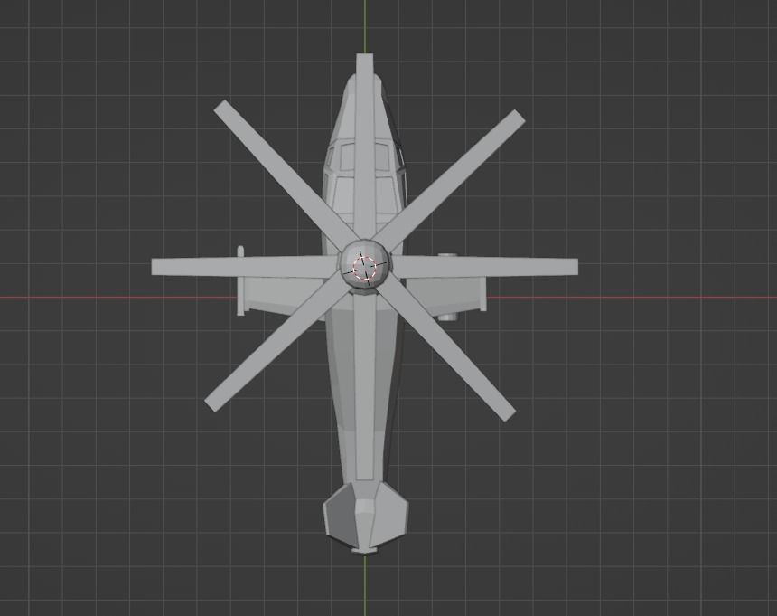 copter Low-poly 3D model_4