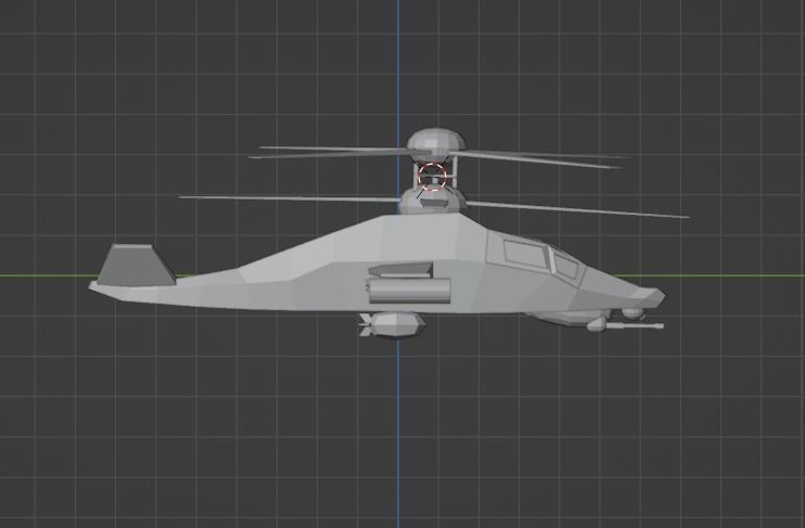 copter Low-poly 3D model_6
