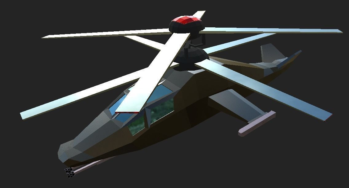 copter Low-poly 3D model_1