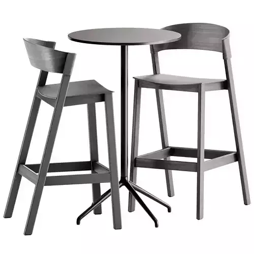Cover Bar Stool and Still Cafe Bar Table Round 65 by Muuto