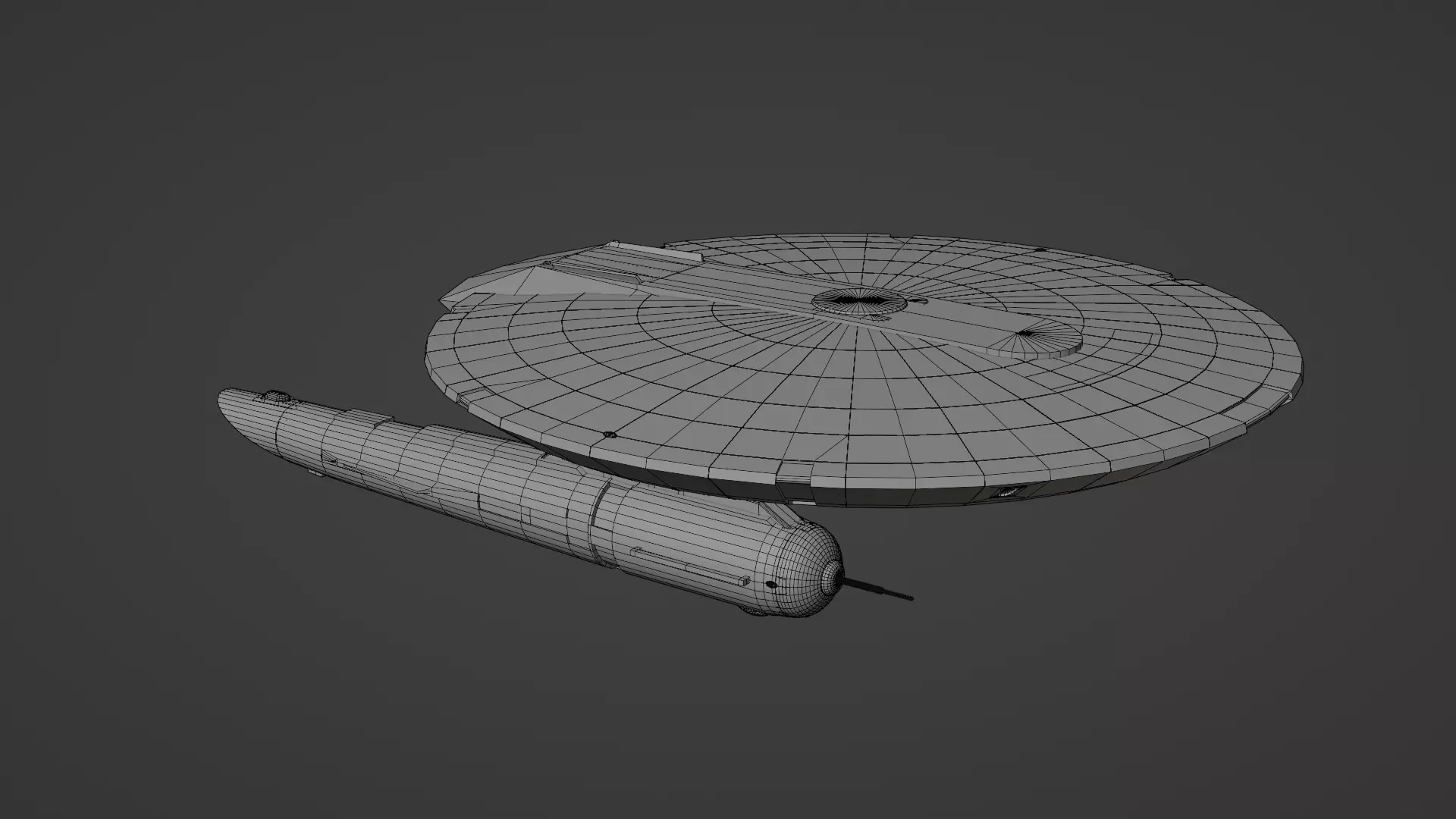3D model Star Trek USS Archer NCC-627 Starship VR / AR / low-poly