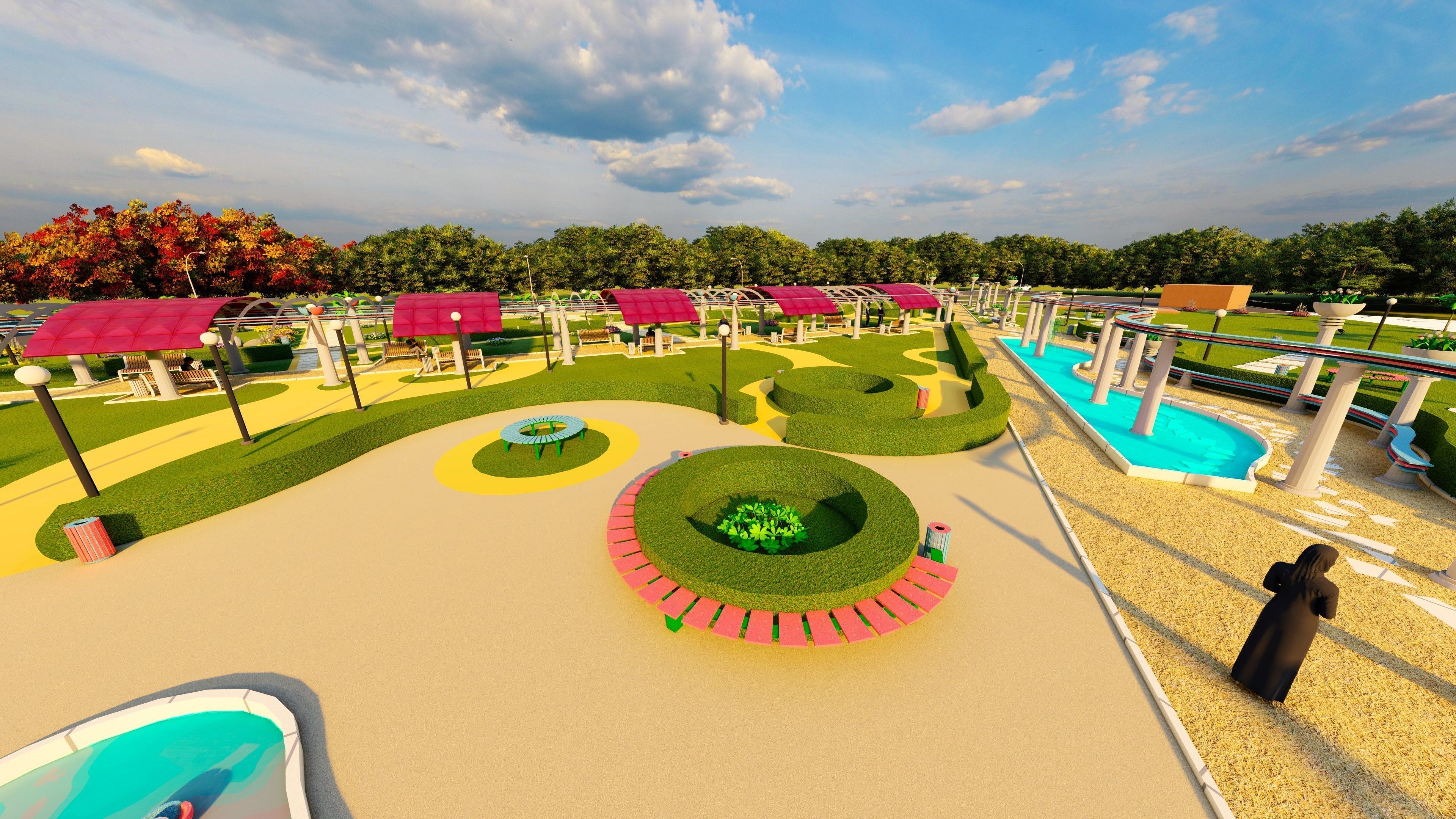 Landscape design 3D model stunning views Low-poly 3D model_3