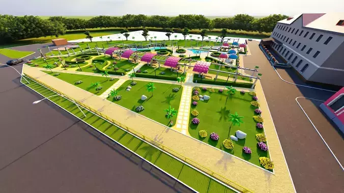 Landscape design 3D model stunning views 