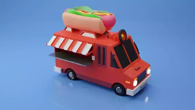 Low-poly Food Truck Model