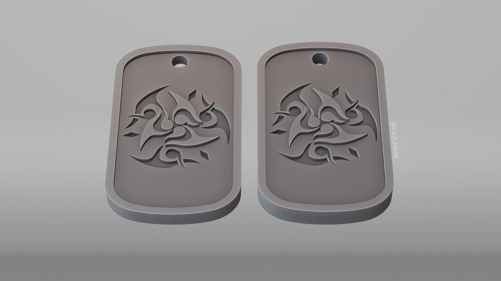 Harmony dogtag Honkai Star 3D print model_7