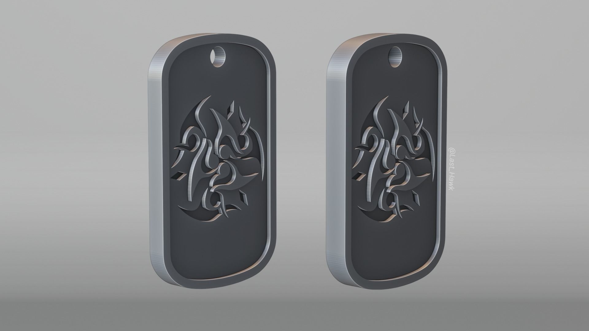 Harmony dogtag Honkai Star 3D print model_3