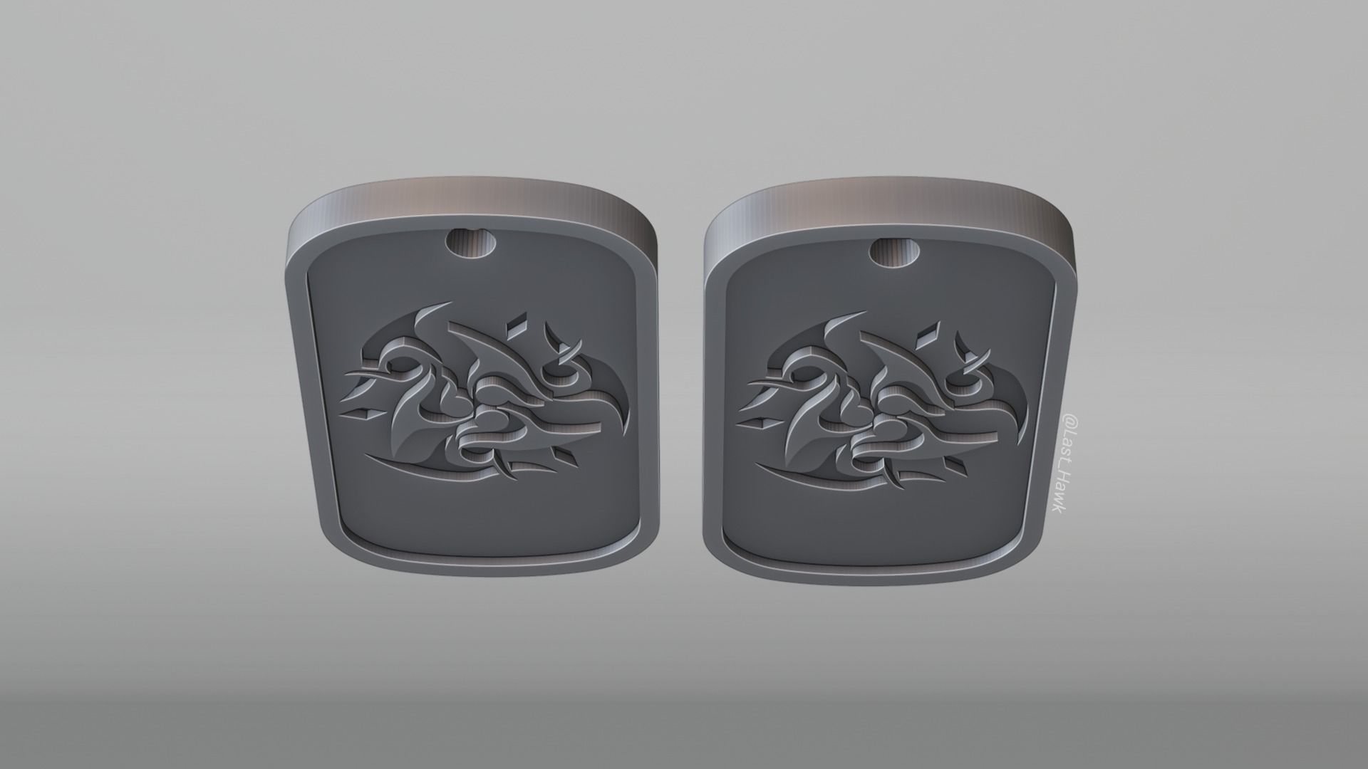 Harmony dogtag Honkai Star 3D print model_8