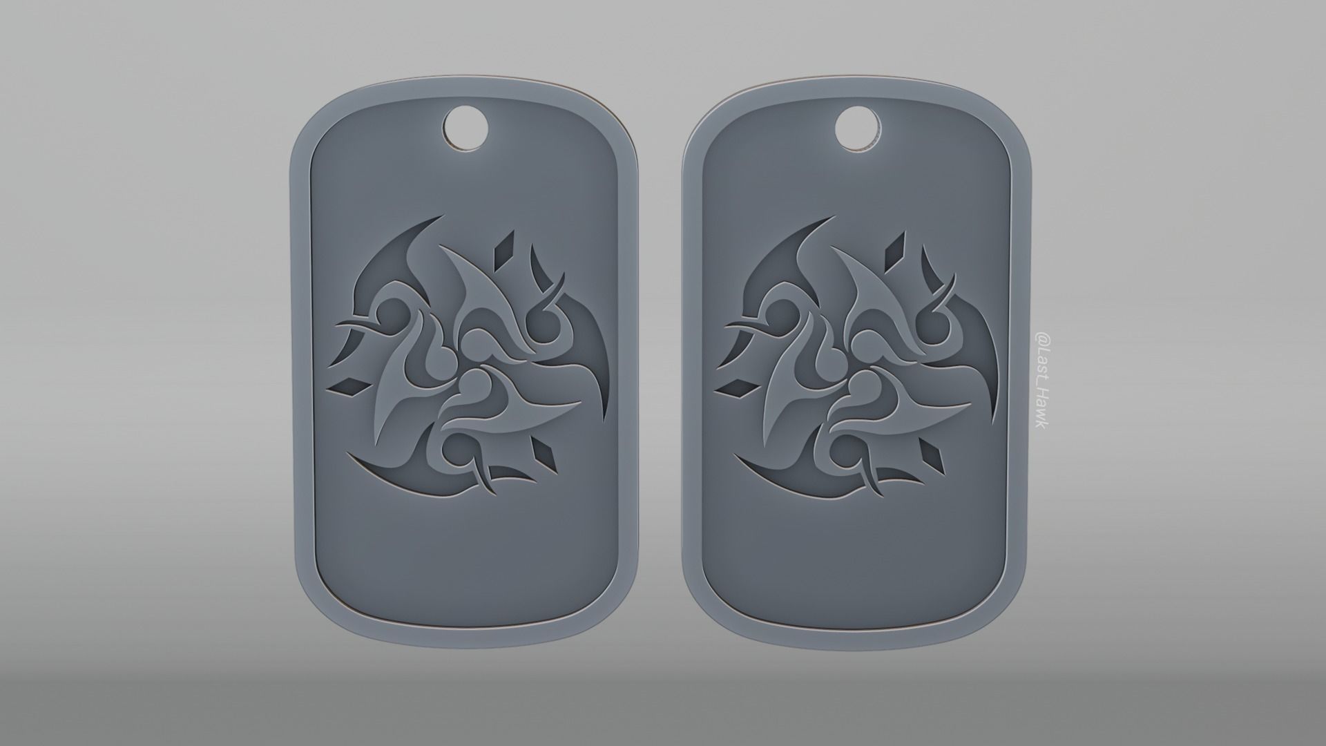 Harmony dogtag Honkai Star 3D print model_2