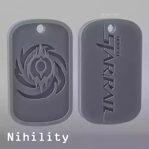 Nihility dogtag Honkai Star Rail 3D print model