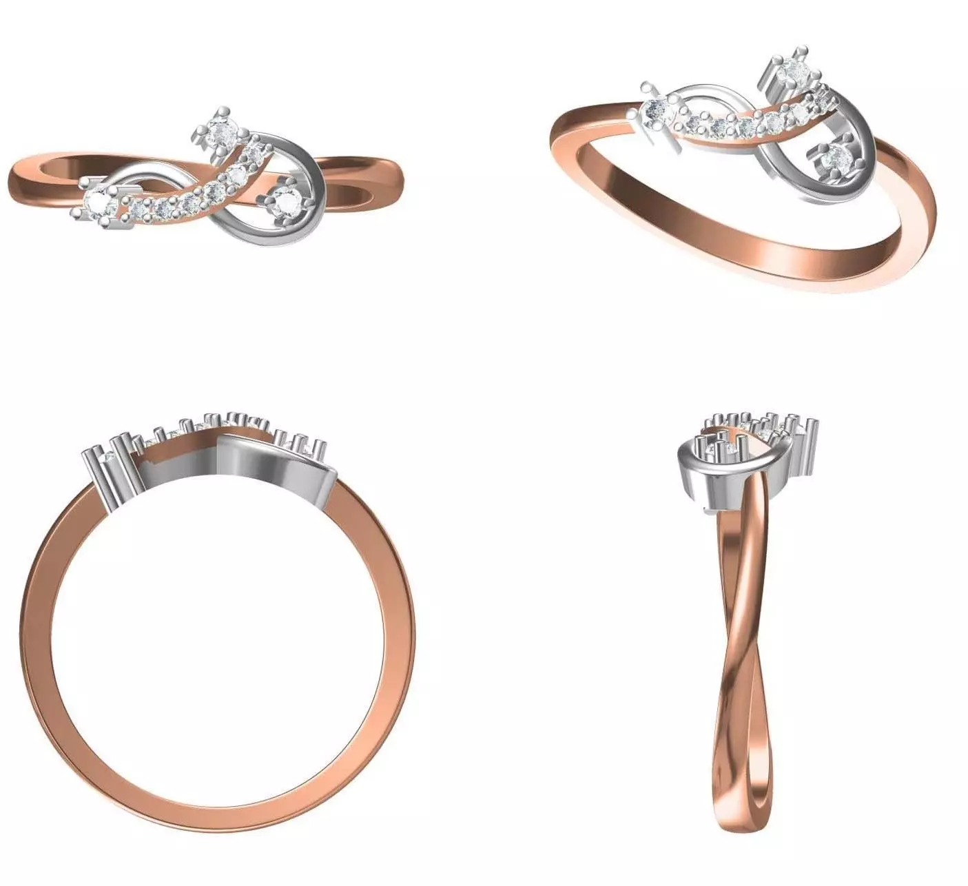 Women Engagement Wedding Ring STL JCD Details 3D print model