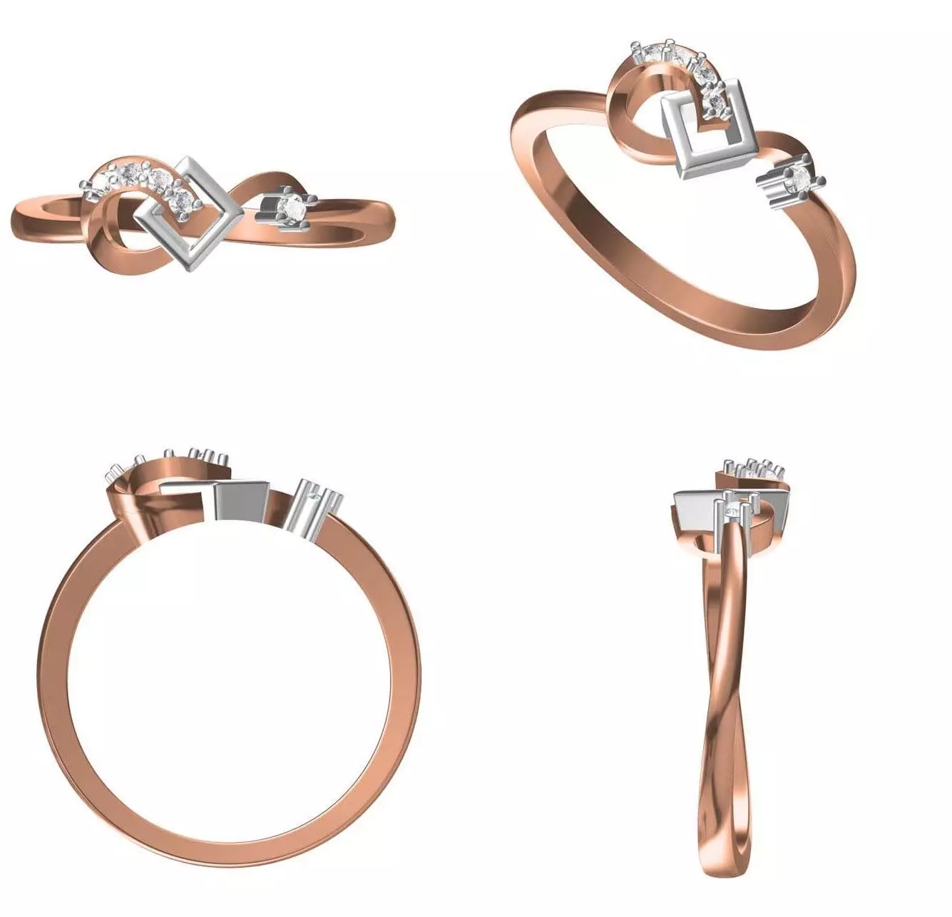 Women Engagement Wedding Ring STL JCD Details 3D print model