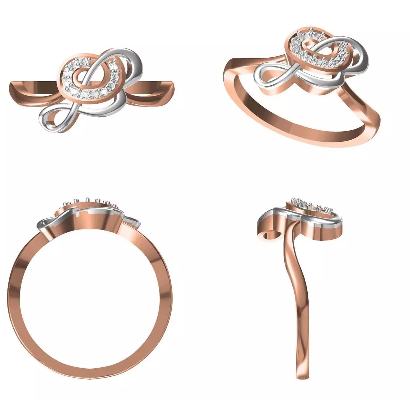 Women Engagement Wedding Ring STL JCD Details 3D print model