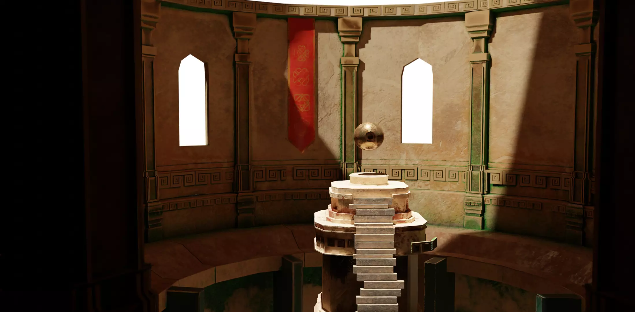 Old stone castle game environment Low-poly 3D model_0