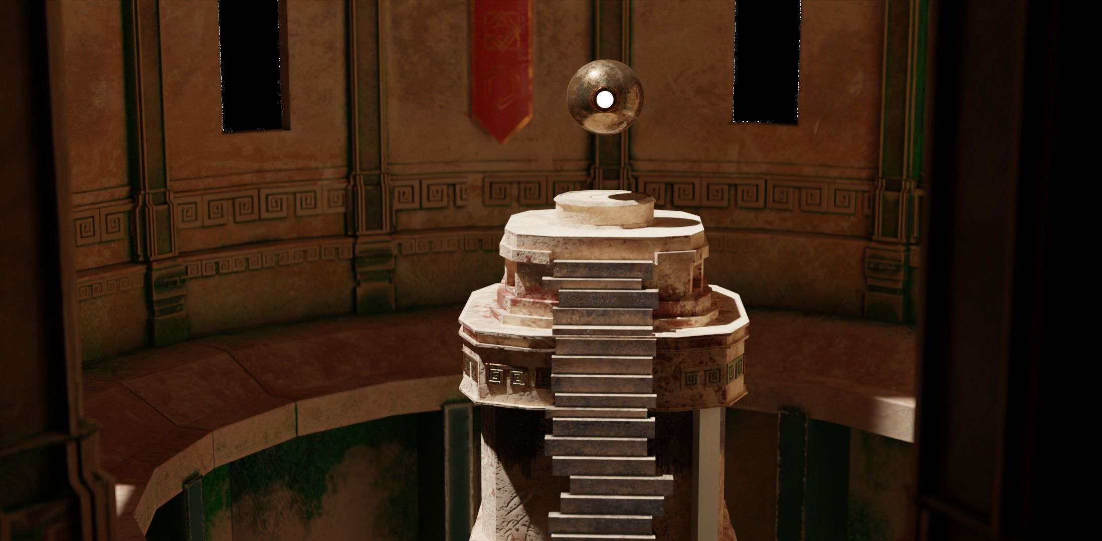 Old stone castle game environment Low-poly 3D model_1