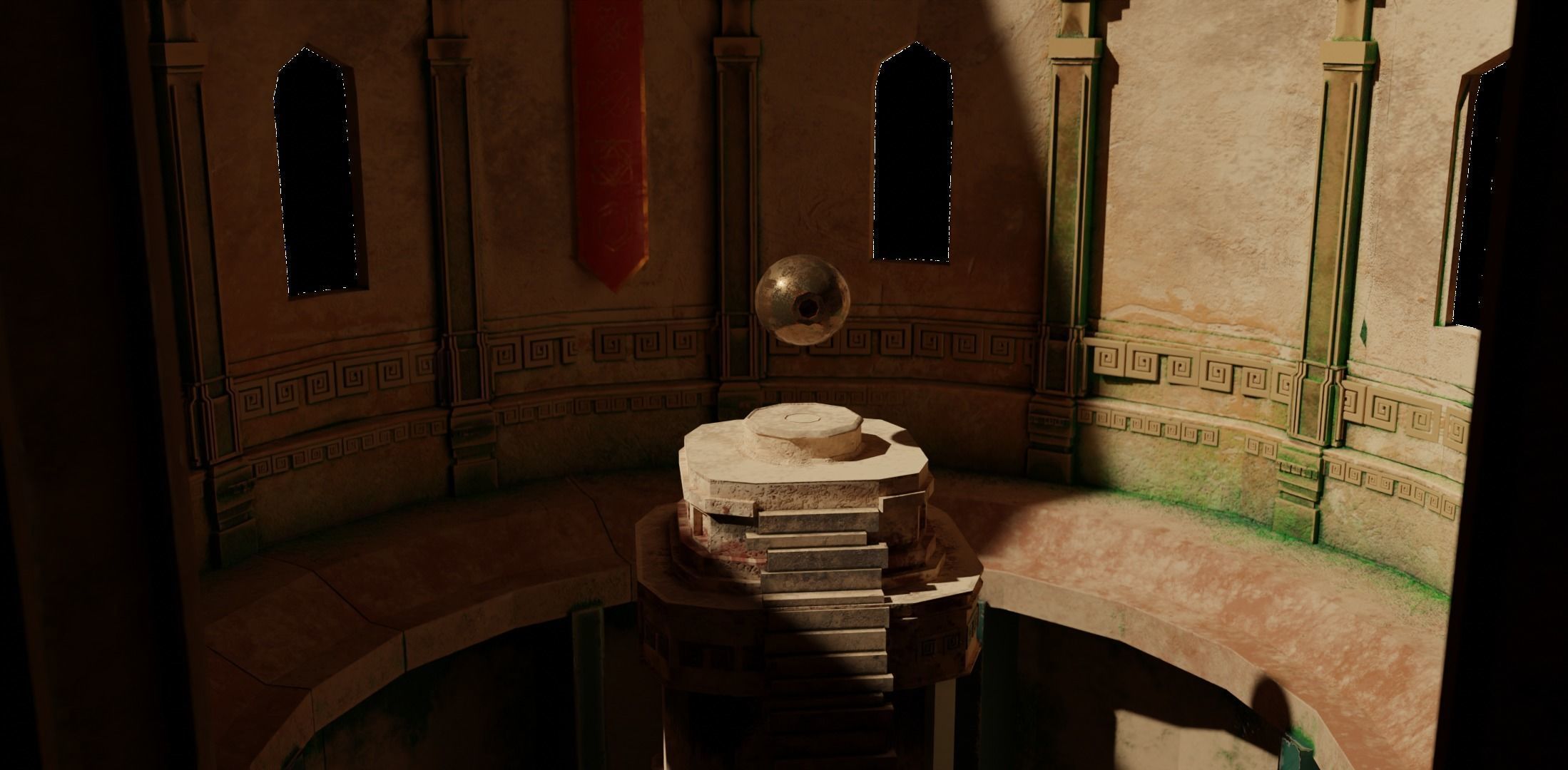 Old stone castle game environment Low-poly 3D model_4