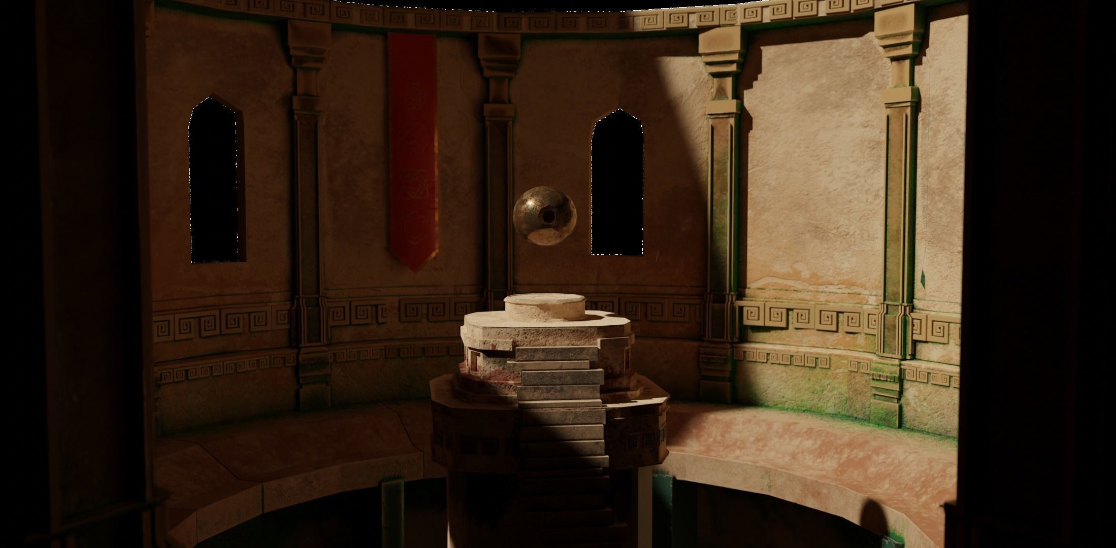 Old stone castle game environment Low-poly 3D model_3