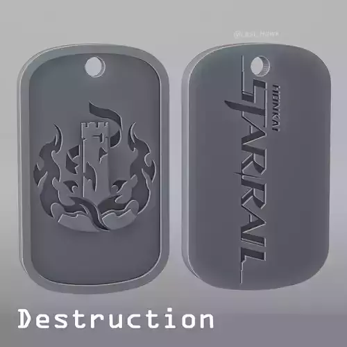 Destruction dogtag Honkai Star Rail 3D print model