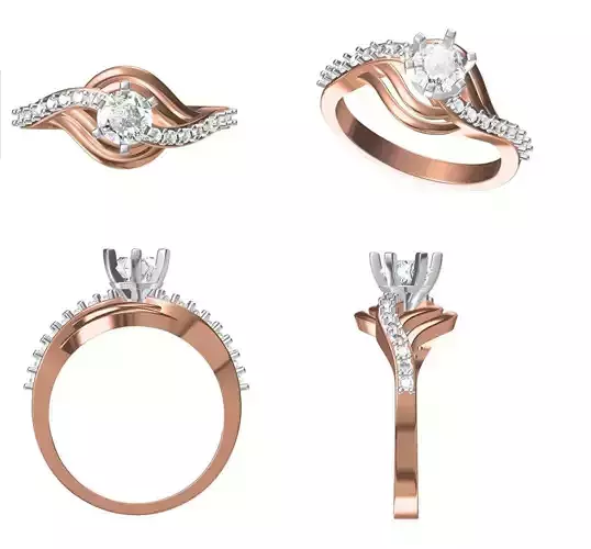 Women Engagement Wedding Ring STL JCD Details