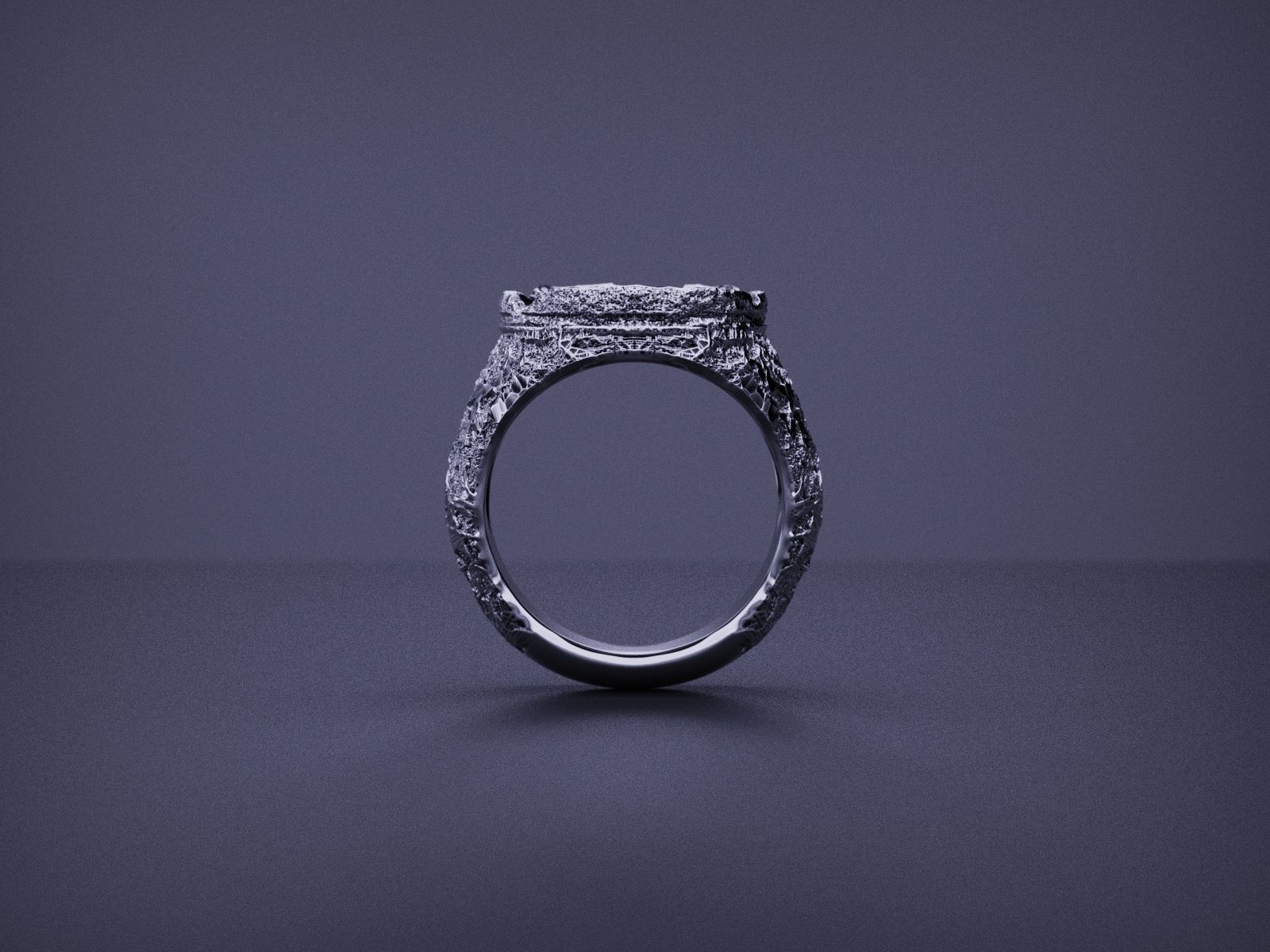 Signet Ring with Cross and Skulls ready for 3D print 3D print model_9