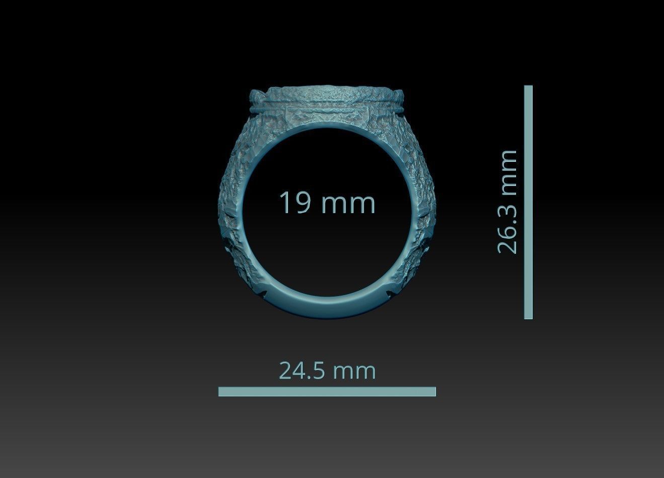 Signet Ring with Cross and Skulls ready for 3D print 3D print model_13