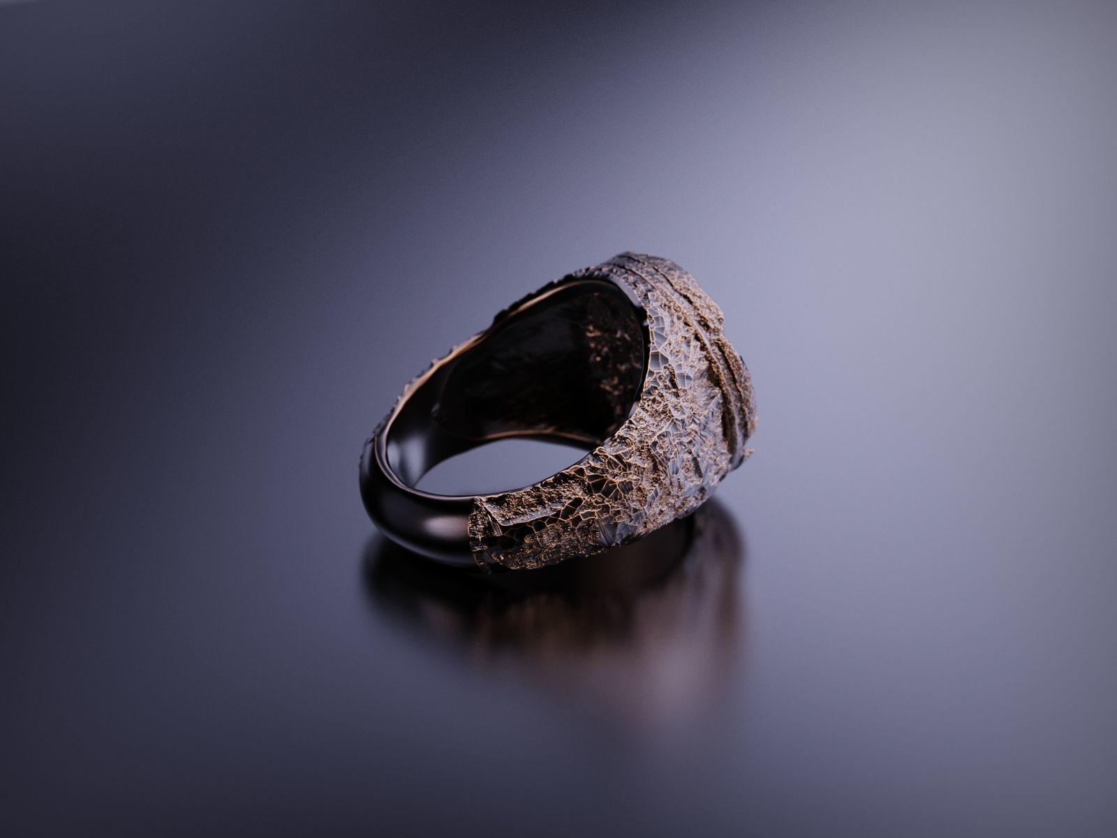 Signet Ring with Cross and Skulls ready for 3D print 3D print model_7