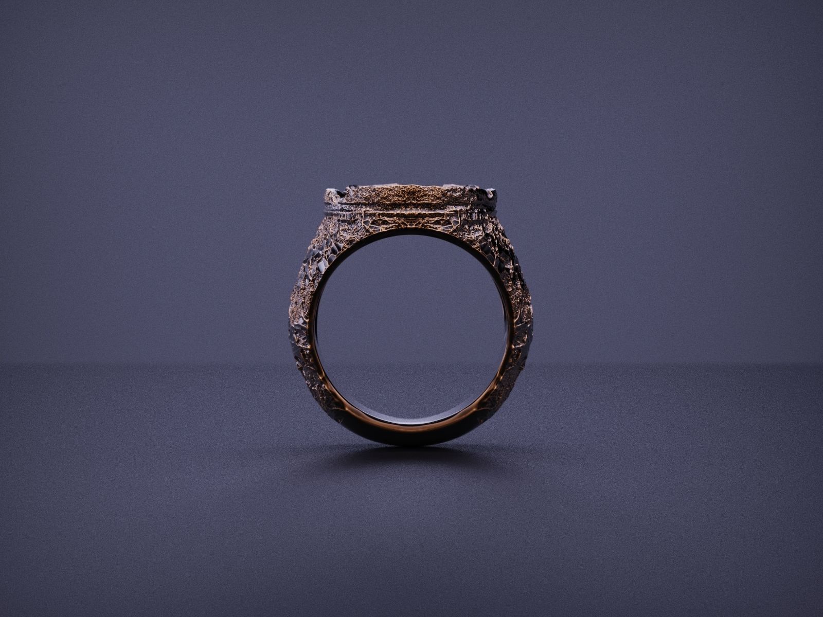 Signet Ring with Cross and Skulls ready for 3D print 3D print model_8