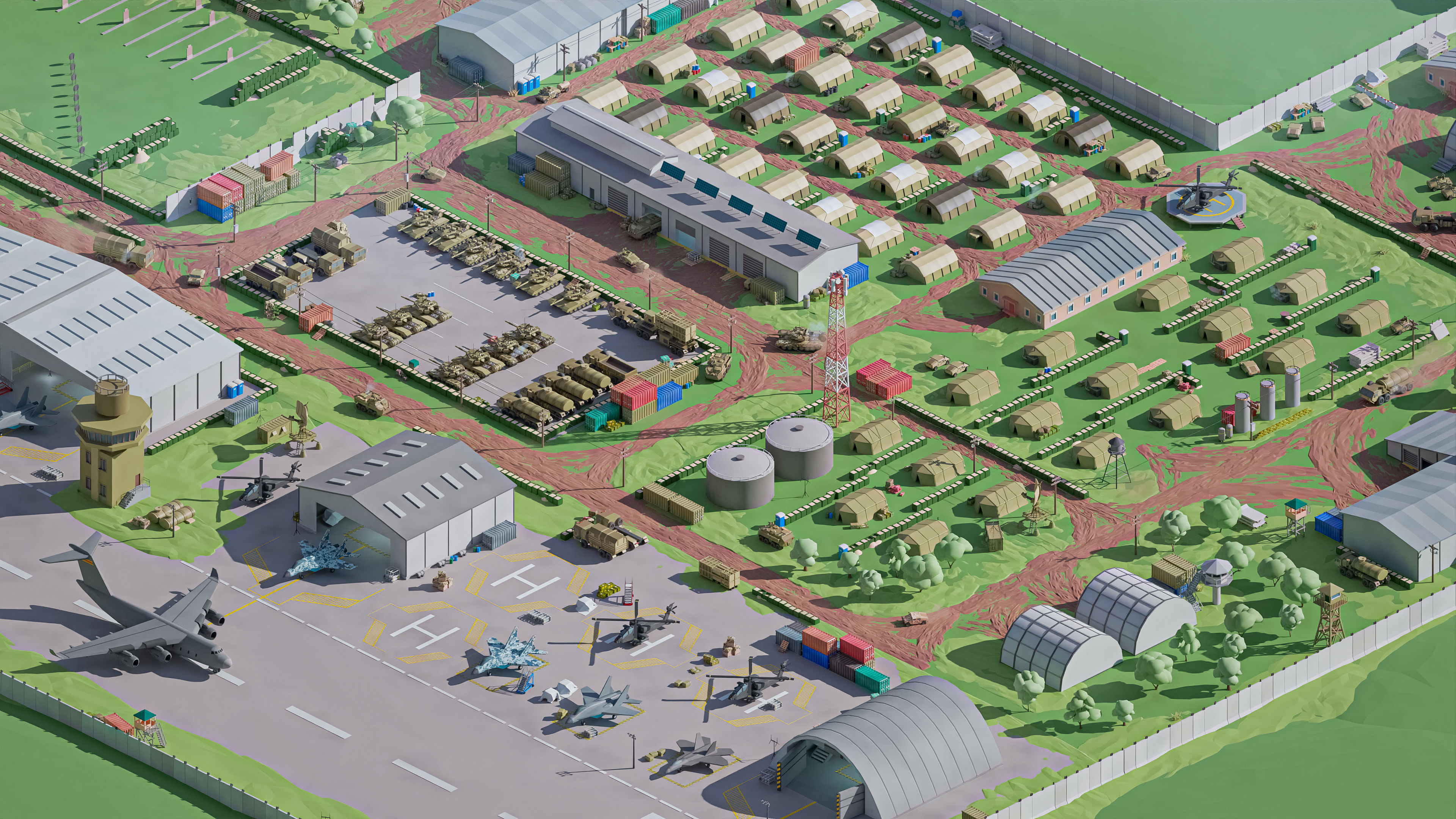 Military 2 Low-poly 3D model_4