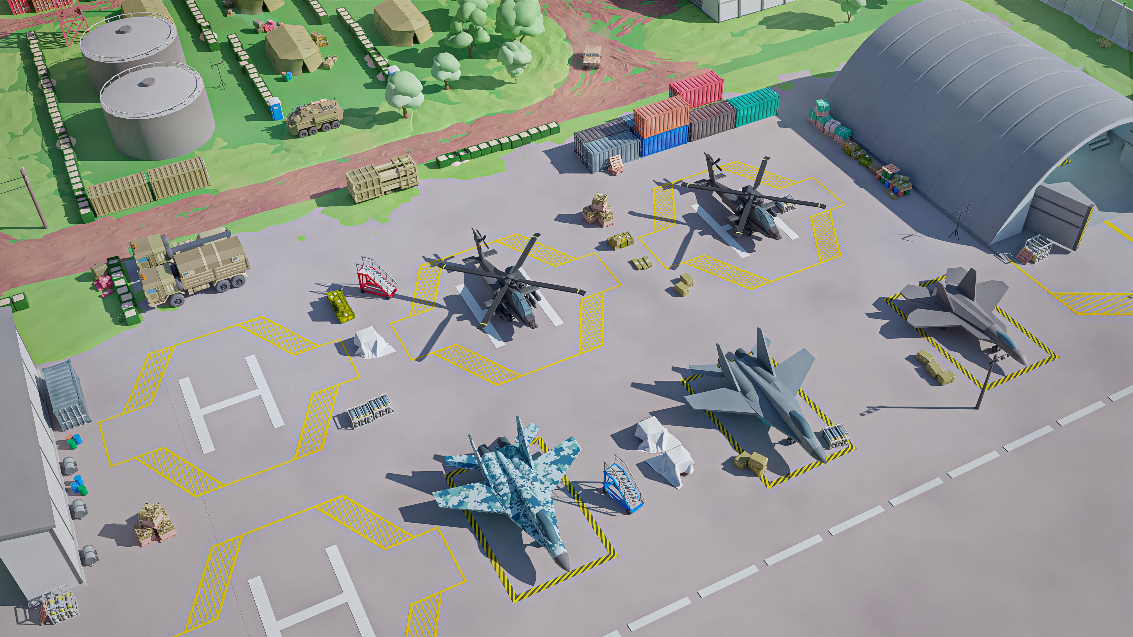 Military 2 Low-poly 3D model_16