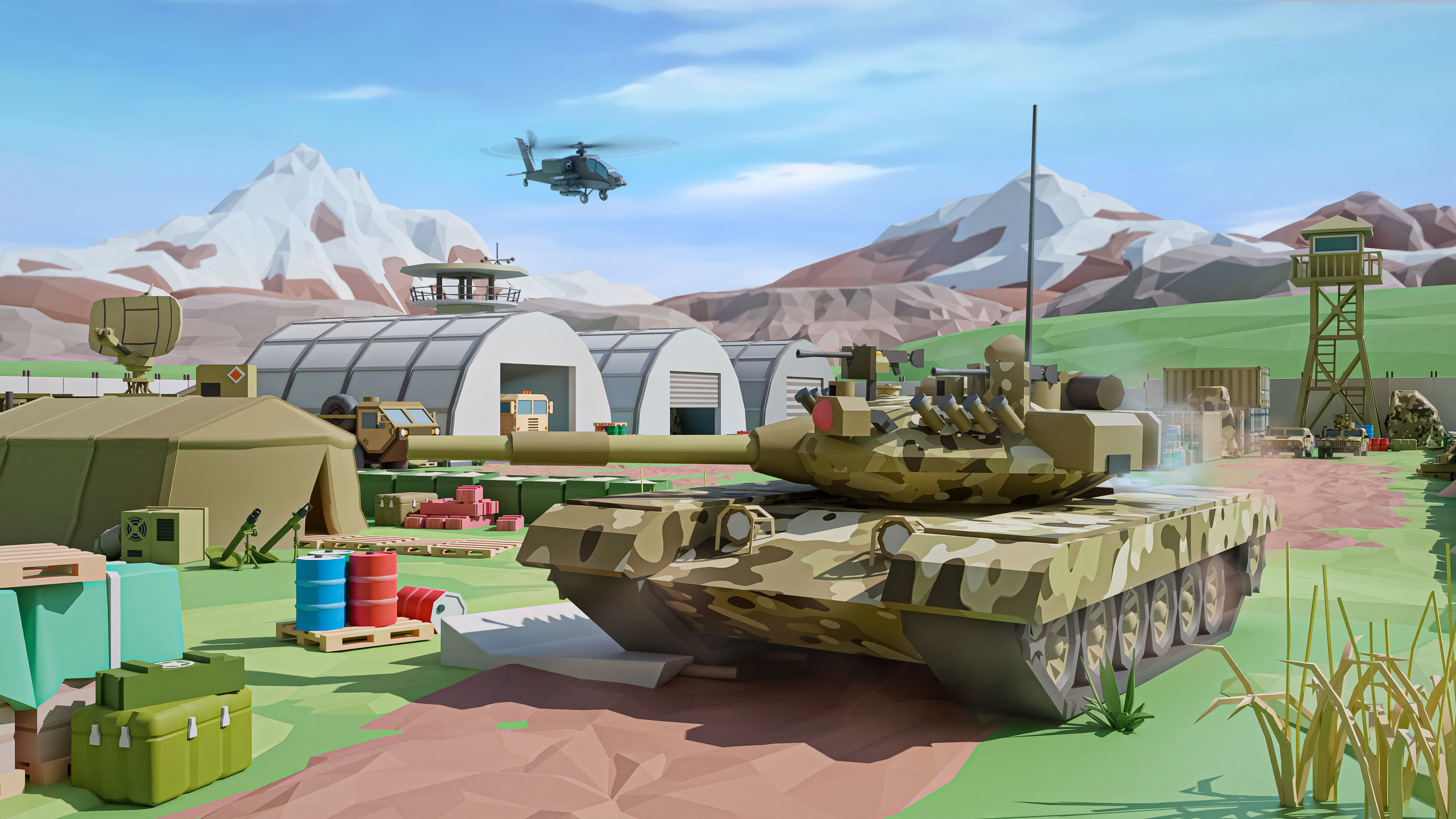 Military 2 Low-poly 3D model_6