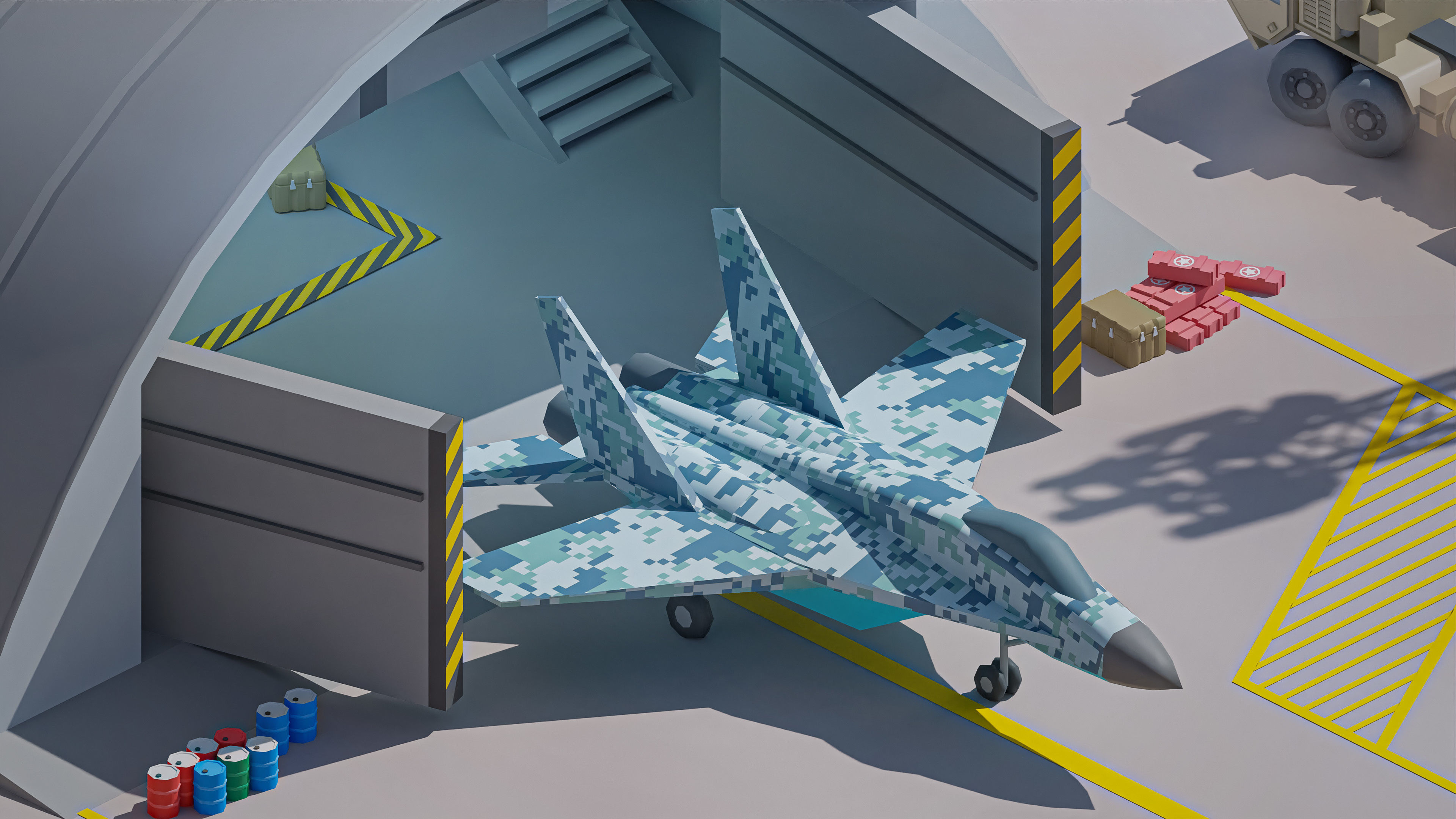 Military 2 Low-poly 3D model_3