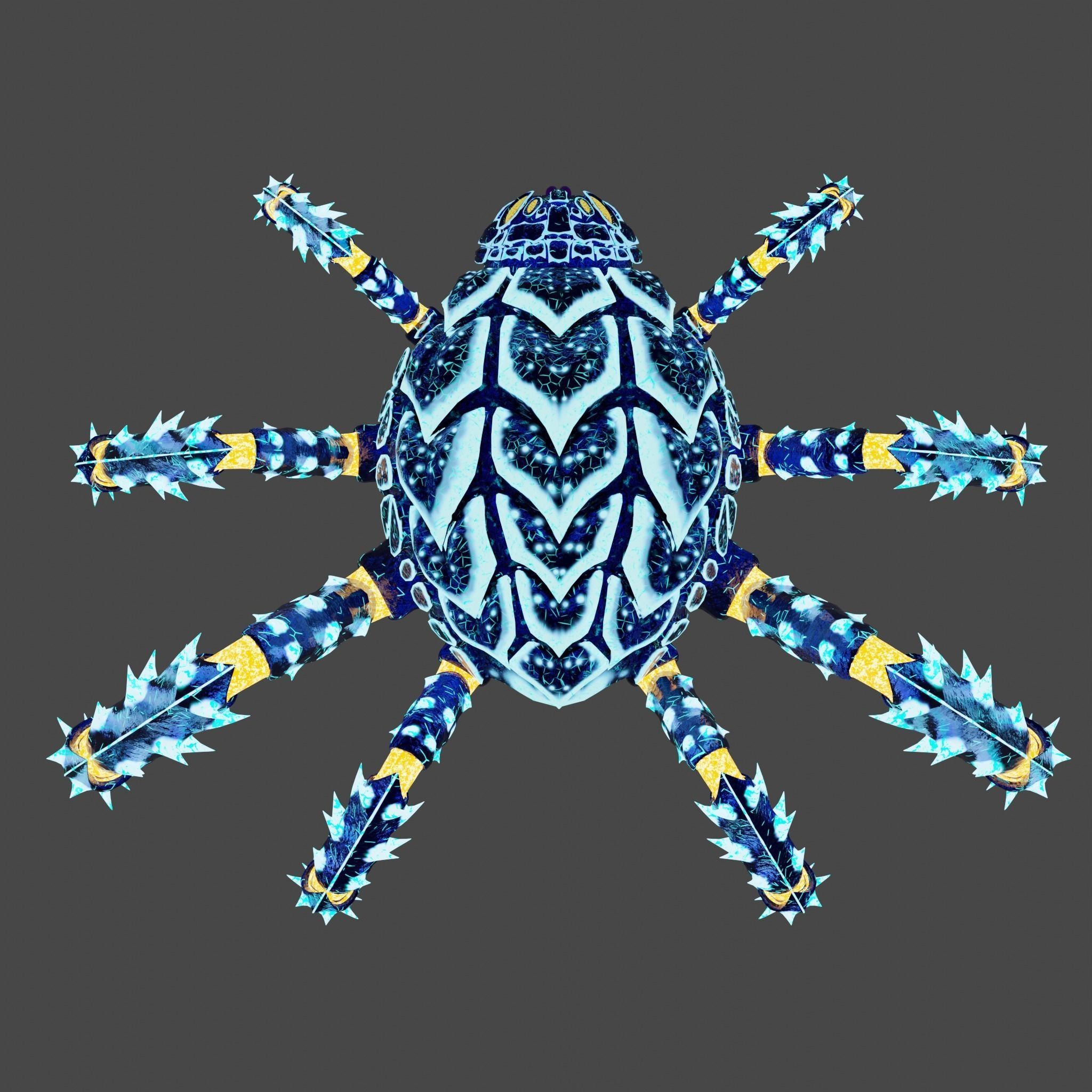 The cave spider Low-poly 3D model_4